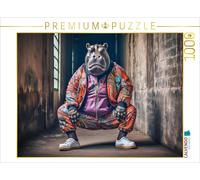 CALVENDO Puzzle DJ Hippo | 1000 pieces, finished size 25.2 × 18.9 in (64 × 48 cm