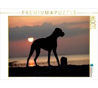 CALVENDO Puzzle Chien Debout dans Un Coucher de Soleil 1000 Pieces 64 x 48 cm from Yvonne Janetzek