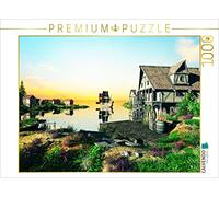 CALVENDO Puzzle Dorf am Meer mit Segelschiff 1000 Teile Puzzle quer 1000 Pieces 64 x 48 cm from Nicole Kersten