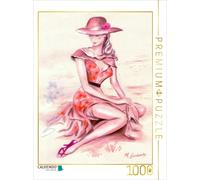 CALVENDO Puzzle Dreaming Lady with a Hat | 1000 pieces, finished size 25.2 × 18.