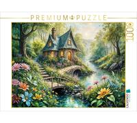 CALVENDO Puzzle Dreamy fairy house by the stream | 1000 pieces, finished size 25