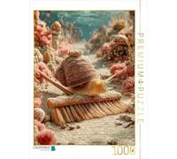 CALVENDO Puzzle drôle d'escargot sous-Marin avec Balai dans Le récif de Corail | 1000 pièces de Ponte 48 x 64 cm Puzzle Photo pour des Heures heureuses