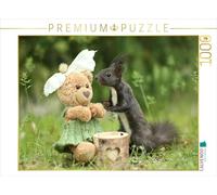 CALVENDO Puzzle Écureuil avec Son ami Teddy 1000 Pieces 64 x 48 cm from Birgit Cerny