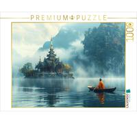 CALVENDO Puzzle Einsamer buddhistischer Tempel auf einem See am Morgen | 1000 Te