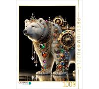 CALVENDO Puzzle EisbärenmagieKrafttier Eisbär - Die Kraft des Nordlichts | 1000