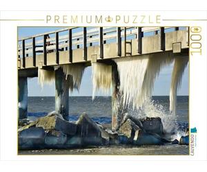 CALVENDO Puzzle Eisfahnen an der Seebrücke in Wustrow 1000 Teile Puzzle quer 1000 Pieces 64 x 48 cm from Renate Grobelny