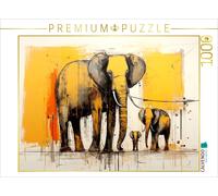 CALVENDO Puzzle elephant family | 1000 pieces, finished size 25.2 × 18.9 in (64