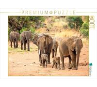 CALVENDO Puzzle éléphants - 1000 pièces - Dimensions : 64 x 48 cm - Puzzle Photo pour des Heures de Bonheur