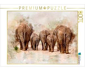 CALVENDO Puzzle Éléphants - Impressions artistiques des Plus Grands Animaux terrestres Encore Vivants 1000 Pieces 64 x 48 cm from Peter Roder