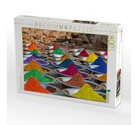 CALVENDO Puzzle Étalage de marché avec des poudres de Peinture - Inde 1000 Pieces 64 x 48 cm from Thomas Leonhardy