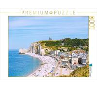 CALVENDO Puzzle Étretat avec Plage et Porte rocheuse La Falasie d'Aumont | Taille de la Pose cm Puzzle Photo pour des Heures heureuses