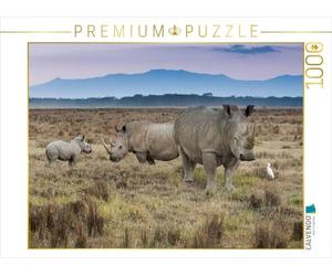 CALVENDO Puzzle Famille de rhinocéros Blancs 1000 Pieces 64 x 48 cm from Ingo Gerlach