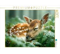 CALVENDO Puzzle Faon endormi dans la forêt - Motif Naturel délicat pour Tomber Amoureux | 1000 pièces - Dimensions de la Pose : 64 x 48 cm - Puzzle Photo pour des Heures heureuses