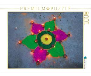 CALVENDO Puzzle Farbenfrohe Blüte aus Kerzen in Indien 1000 Teile Puzzle quer 1000 Pieces 64 x 48 cm from Peter Schickert