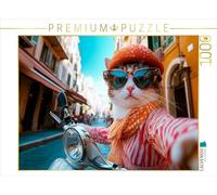 CALVENDO Puzzle Femme Chat et Flair Italien | 1000 pièces de Taille de la Ponte 64 x 48 cm Puzzle Photo pour des Heures heureuses