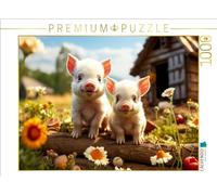 CALVENDO Puzzle Ferkel, Hier draußen gibt ES Viel zu erleben | 1000 Teile Lege-Größe 64x48cm Foto-Puzzle für glückliche Stunden