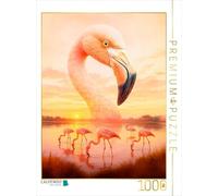 CALVENDO Puzzle Flamant Rose dans la lumière - Élégance en Rose - 1000 pièces - Taille de la Pose 48 x 64 cm - Puzzle Photo pour des Heures heureuses