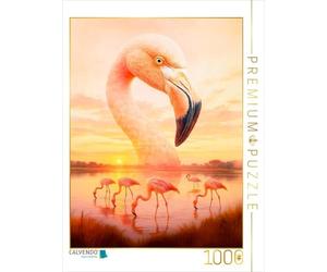 CALVENDO Puzzle Flamant Rose dans la lumière - Élégance en Rose - 1000 pièces - Taille de la Pose 48 x 64 cm - Puzzle Photo pour des Heures heureuses