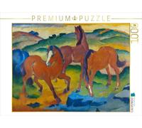 CALVENDO Puzzle Franz Marc. Les Chevaux Rouges (Chevaux de pâturage IV.), 1911 | 1000 pièces - Dimensions : 64 x 48 cm - Puzzle Photo pour des Heures de Bonheur