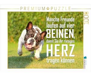 CALVENDO Puzzle Französische Bulldogge rennt japsend über Einen Rasen 1000 Teile Puzzle quer 1000 Pieces 64 x 48 cm from Verlag