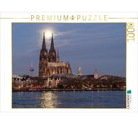 CALVENDO Puzzle Full moon over Cologne Cathedral | 1000 pieces, finished size 25