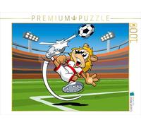 CALVENDO Puzzle Fussball Löwe! 1000 Teile Puzzle quer 1000 Pieces 64 x 48 cm from jokatoons