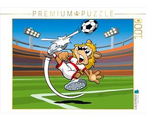 CALVENDO Puzzle Fussball Löwe! 1000 Teile Puzzle quer 1000 Pieces 64 x 48 cm from jokatoons