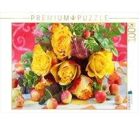 CALVENDO Puzzle Gelbe Rosen mit Zieräpfeln 1000 Teile Puzzle quer 1000 Pieces 64 x 48 cm from Gisela Kruse