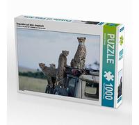 CALVENDO Puzzle Geparden Auf dem Jeepdach 1000 Teile Puzzle quer 1000 Pieces 64 x 48 cm from Michael Herzog