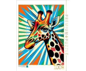 CALVENDO Puzzle Girafe rétro - Pop Art | 1000 pièces - Taille de la Pose 64 x 48 cm - Puzzle Photo pour des Heures heureuses