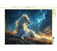 CALVENDO Puzzle Grace in the starlight: The white unicorn on the night meadow |