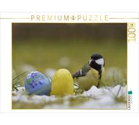 CALVENDO Puzzle Great Tit with Easter Eggs | 1000 pieces, finished size 25.2 × 1