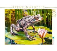 CALVENDO Puzzle Grenouille en Métal sur Nénuphar: Décoration de Jardin créative avec Charme surcyclé | 1000 pièces de Ponte Taille 64x48cm Photo Puzzle pour des Heures heureuses