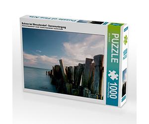 CALVENDO Puzzle groynes près de Meeschendorf - Coucher de Soleil 1000 Pieces 64 x 48 cm from Jörn Schulz