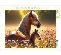 CALVENDO Puzzle Haflinger mare with foal - A year on magical pastures | 1000 pie