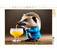 Puzzle · Un hérisson en Costume raffiné boit Un Cocktail | 1000 pièces · Format assemblé 64 × 48 cm · CALVENDO Puzzle