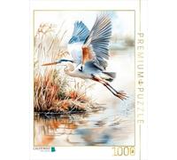 CALVENDO Puzzle Héron Gris | 1000 pièces Taille de la Pose 48 x 64 cm Puzzle Photo pour des Heures heureuses