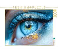 CALVENDO Puzzle Himmelblaue Augen mit glitzernder Iris | 1000 Teile Lege-Größe 6