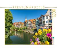 CALVENDO Puzzle Historique Tübinger Neckar Front avec décoration Florale | 1000 pièces Taille de la Pose 64 x 48 cm Puzzle Photo pour des Heures heureuses