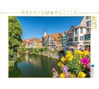 CALVENDO Puzzle Historique Tübinger Neckar Front avec décoration Florale | 1000 pièces Taille de la Pose 64 x 48 cm Puzzle Photo pour des Heures heureuses