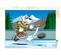 CALVENDO Puzzle Hockey Eisbär! 1000 Teile Puzzle quer 1000 Pieces 64 x 48 cm from jokatoons