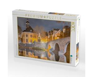 CALVENDO Puzzle Hospitalkirche und Alte Lahnbrücke bei Nacht 1000 Teile Puzzle quer 1000 Pieces 64 x 48 cm from Jürgen Trimbach