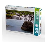 CALVENDO Puzzle Hraunfossar - Cascade dans l'île de l'Ouest | 1000 pièces - Dimensions : 64 x 48 cm - Puzzle Photo pour des Heures de Bonheur