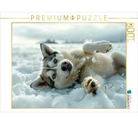 CALVENDO Puzzle Husky lies in the snow | 1000 pieces, finished size 25.2 × 18.9
