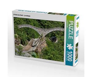 CALVENDO Puzzle Il Ponte Dei Salti - Lavertezzo 1000 Pieces 64 x 48 cm from PuraVida