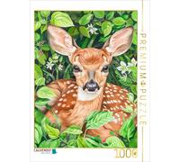 Puzzle · Illustration d'un Jeune Chevreuil à la lisière d'une forêt | Illustration d'un jeune chevreuil à la lisière d'une forêt · 1000 pièces · Format assemblé 64 × 48 cm · CALVENDO Puzzle