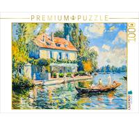 CALVENDO Puzzle Impressionist villa with boat on the lake | 1000 pieces, finishe