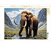 CALVENDO Puzzle Impressive mammoth in a prehistoric mountain world | 1000 pieces