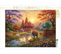 CALVENDO Puzzle Indian temple landscape with an elephant and cows | 1000 pieces,