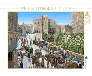 CALVENDO Puzzle Jérusalem - Le Bazar dans la Rue de la Tour de David vers 1900 | Taille de la Pose cm Puzzle Photo pour des Heures heureuses